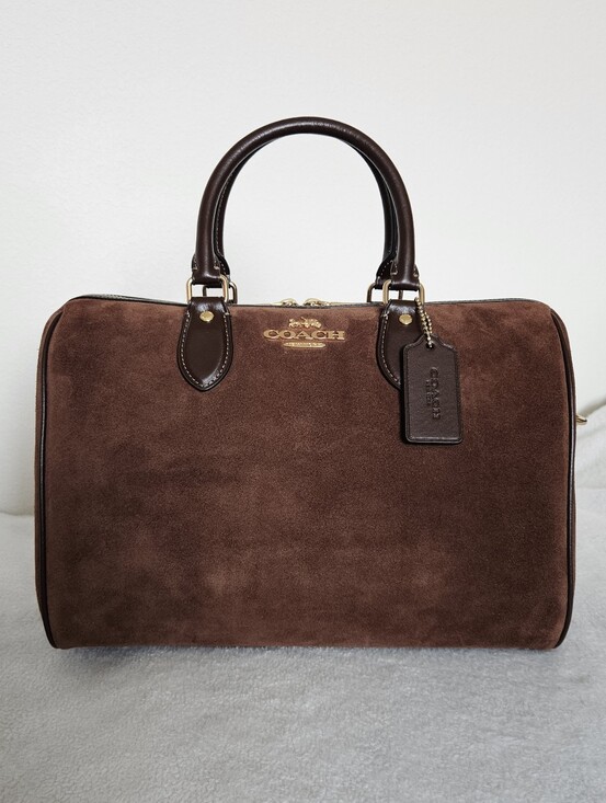 Coach Handbags - Coach Rowan Large Satchel - Vintage Brown Suede - NWOT
